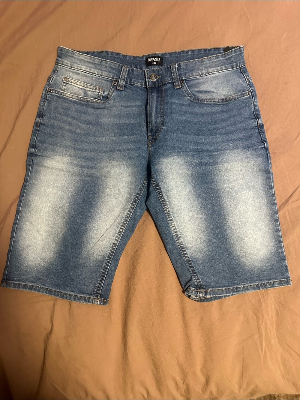 Buffalo David Bitton Light Blue Faded Denim Men’s Shorts